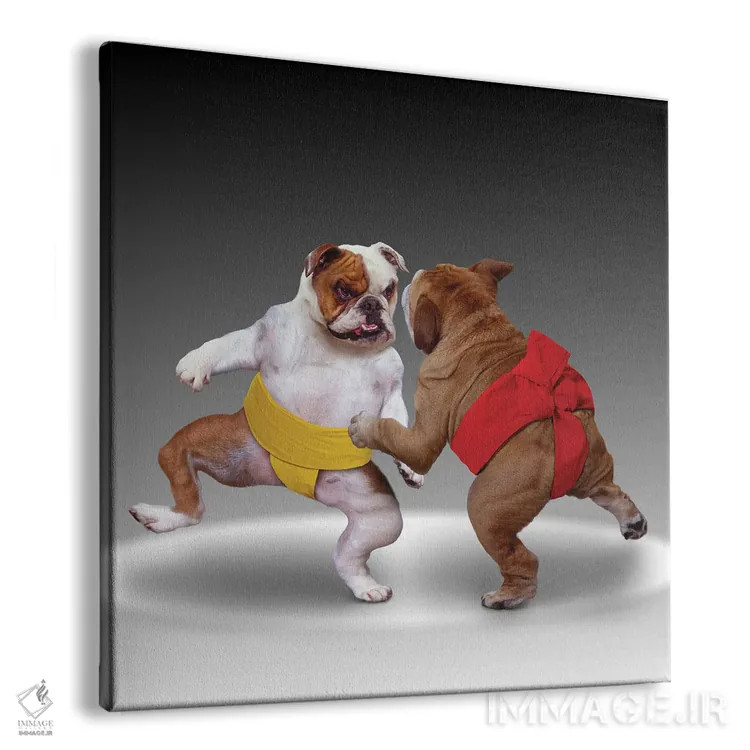 تابلو دکوراتیو سگ های سوموکار اثر لوند روزر - نمای پرسپکتیو محصول