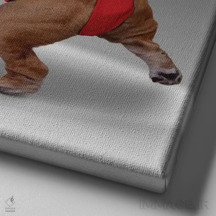 تابلو دکوراتیو سگ های سوموکار اثر لوند روزر - نمای نزدیک بافت بوم