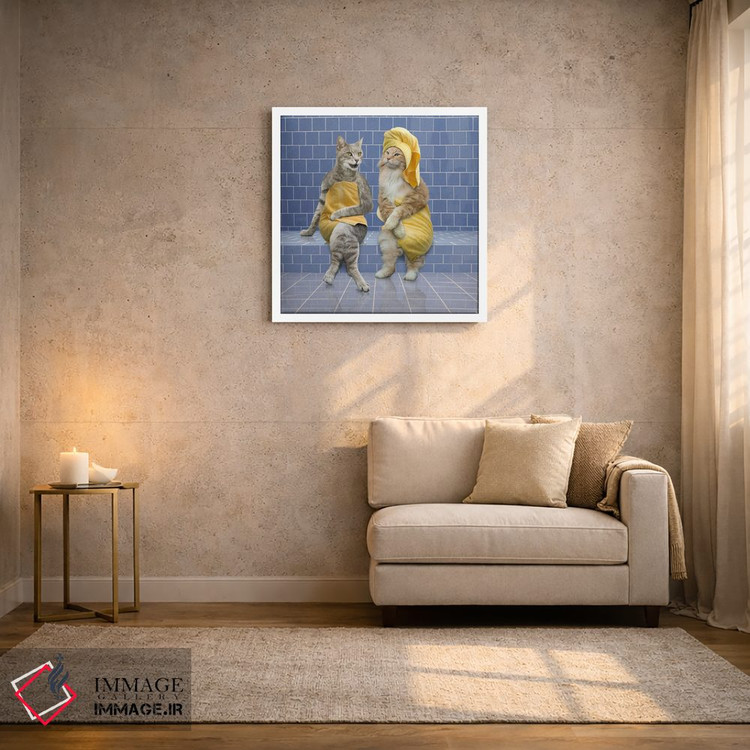 تابلو دکوراتیو گربه های بخارآلود اثر لوند روزر - D1W