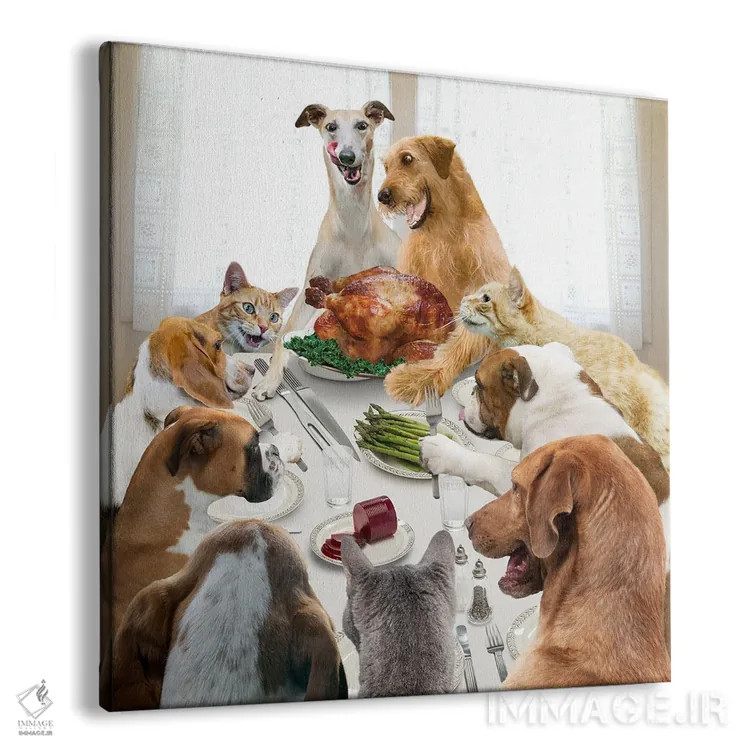 تابلو دکوراتیو ضیافت شکرگزاری اثر لوند روزر - نمای پرسپکتیو محصول