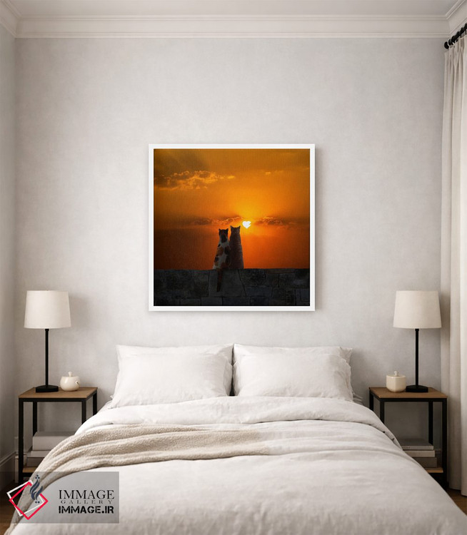 تابلو دکوراتیو عشق در غروب اثر لوند روزر - D3W