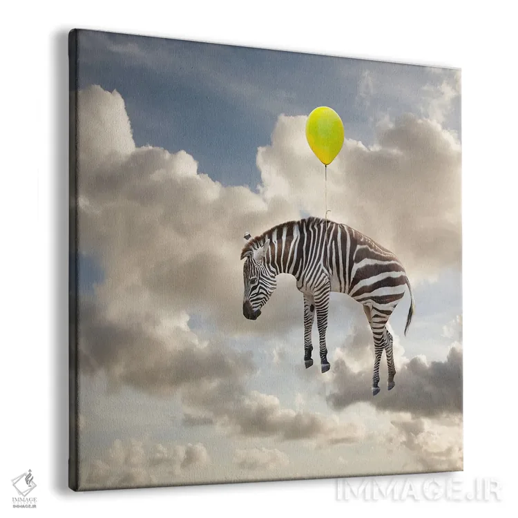 تابلو دکوراتیو شناور گورخری اثر لوند روزر - نمای پرسپکتیو محصول