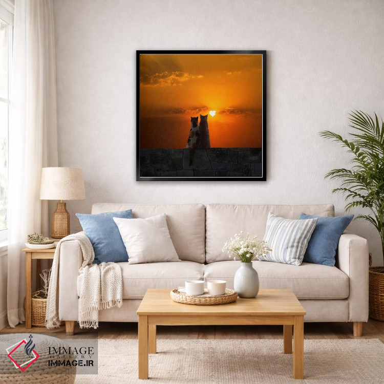 تابلو دکوراتیو عشق در غروب اثر لوند روزر - D6B