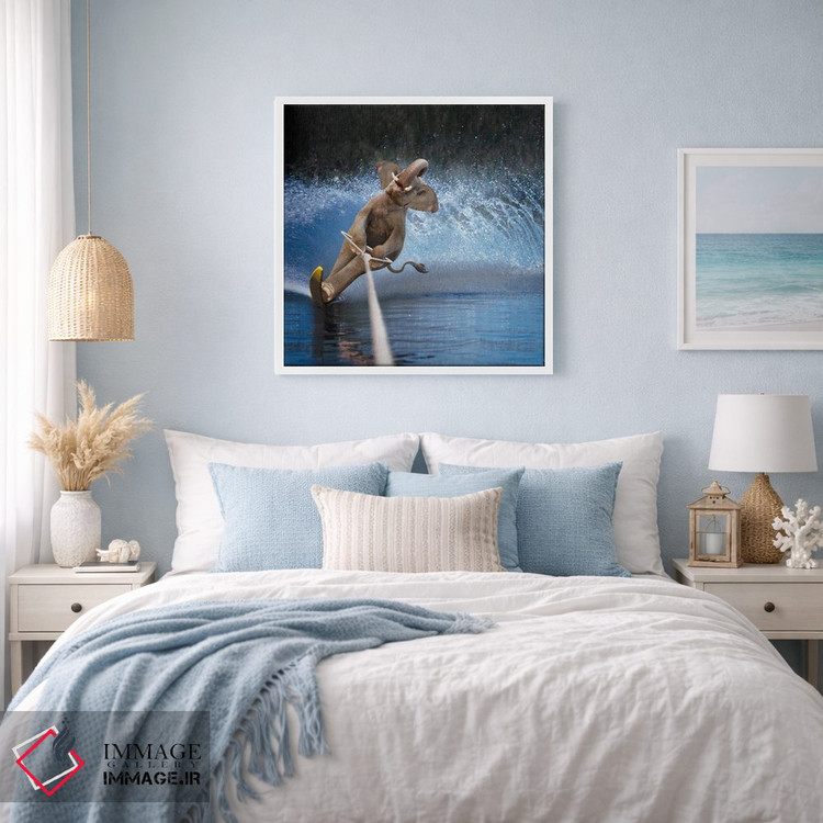 تابلو دکوراتیو فیل اسکی روی آب اثر لوند روزر - D2W