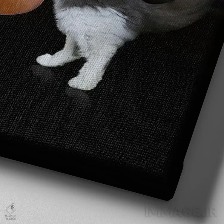 تابلو دکوراتیو گروه سه نفره گربه های جاز اثر لوند روزر - نمای نزدیک بافت بوم