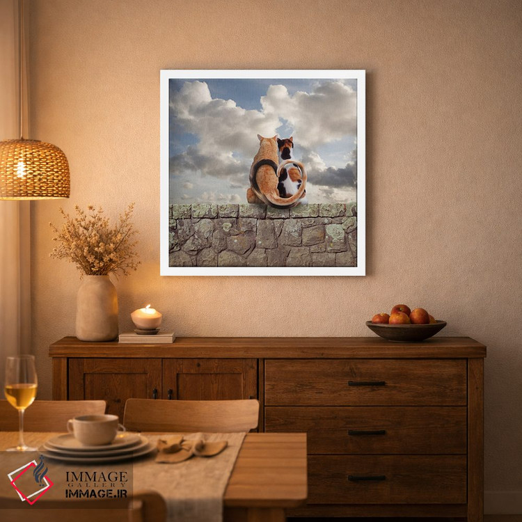 تابلو دکوراتیو عشق گربه ای کامل اثر لوند روزر - D2W