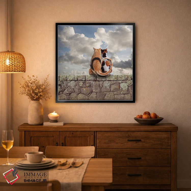 تابلو دکوراتیو عشق گربه ای کامل اثر لوند روزر - D3B