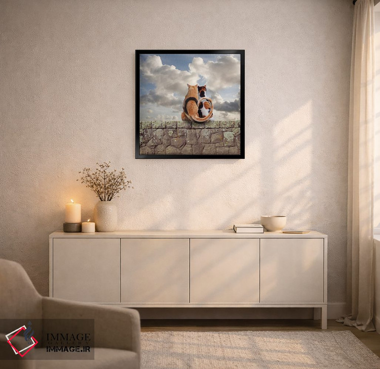 تابلو دکوراتیو عشق گربه ای کامل اثر لوند روزر - D5B