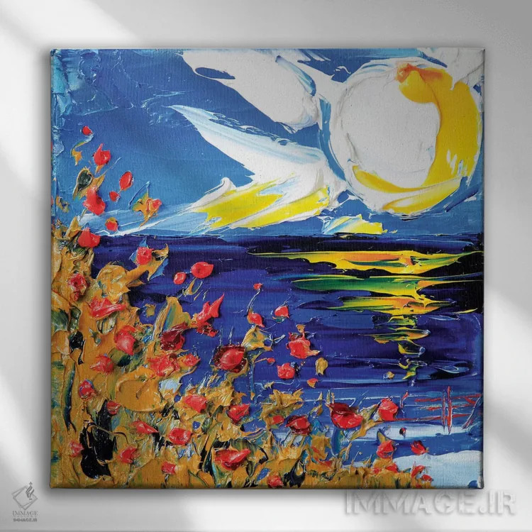 تابلو دکوراتیو غروب در مانتری اثر لیزا الی - نمای روبهرو روی دیوار