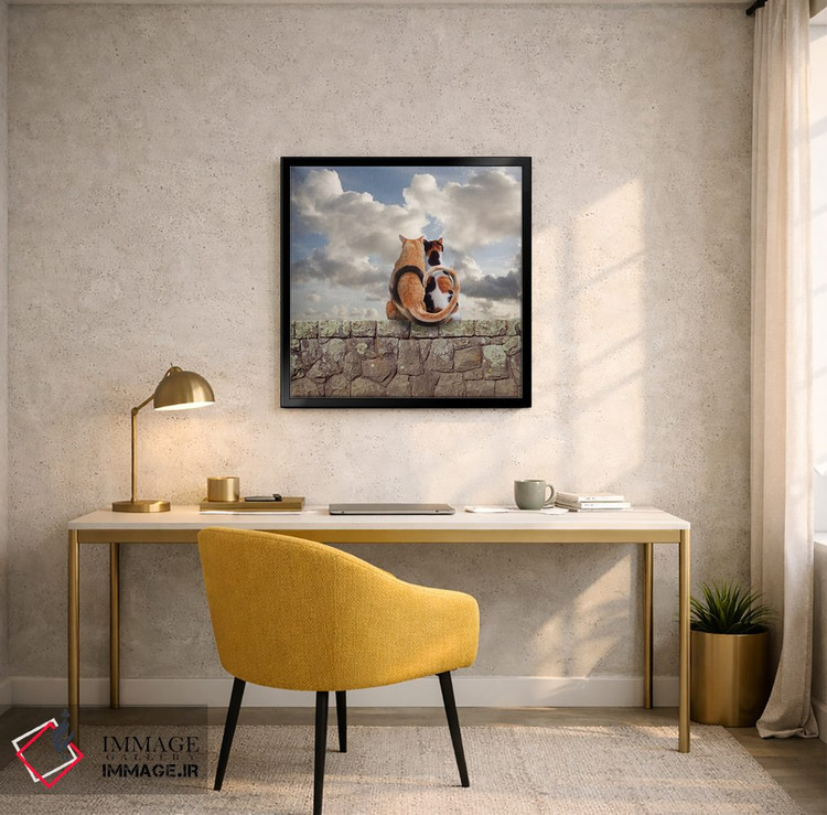 تابلو دکوراتیو عشق گربه ای کامل اثر لوند روزر - D6B