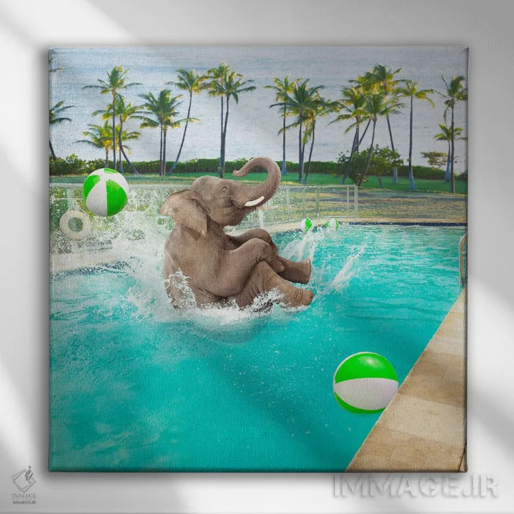 تابلو دکوراتیو پاشیدن بزرگ اثر لوند روزر - نمای روبهرو روی دیوار