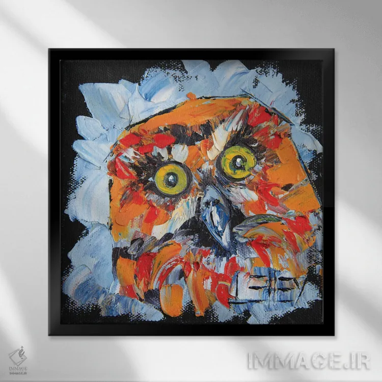 تابلو دکوراتیو پرنده بومی مورپورک نیوزیلند اثر لیزا الی - نمای قابدار مشکی