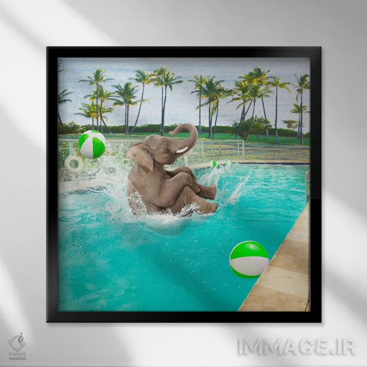 تابلو دکوراتیو پاشیدن بزرگ اثر لوند روزر - نمای قابدار مشکی