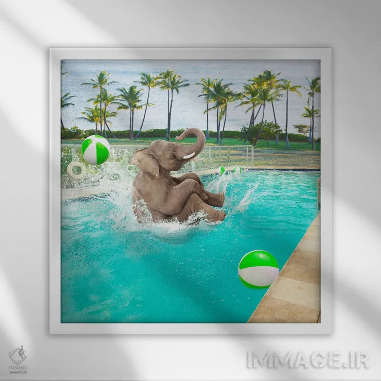 تابلو دکوراتیو پاشیدن بزرگ اثر لوند روزر - نمای قابدار سفید