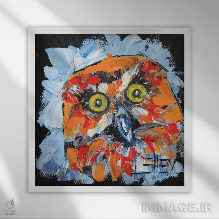 تابلو دکوراتیو پرنده بومی مورپورک نیوزیلند اثر لیزا الی - نمای قابدار سفید