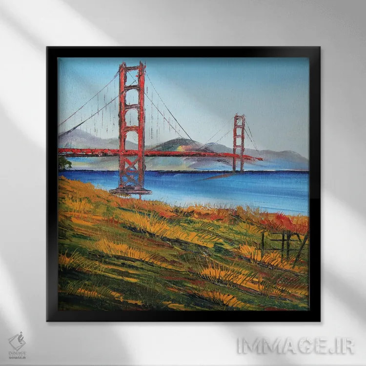 تابلو دکوراتیو پل گلدن گیت VII اثر لیزا الی - نمای قابدار مشکی