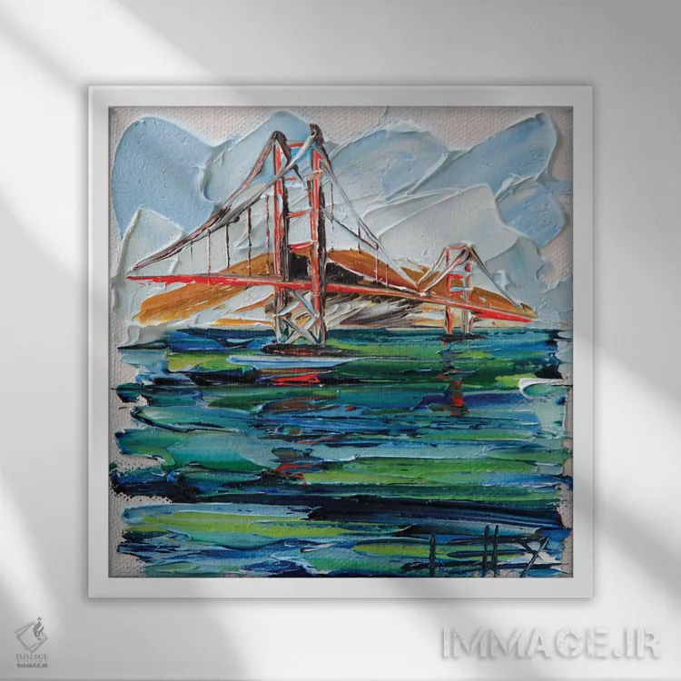 تابلو دکوراتیو پل گلدن گیت VIII اثر لیزا الی - نمای قابدار سفید