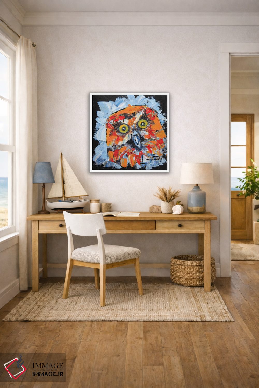 تابلو دکوراتیو پرنده بومی مورپورک نیوزیلند اثر لیزا الی - D3W