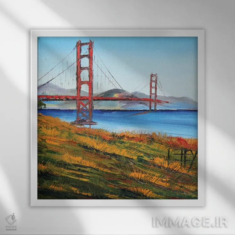 تابلو دکوراتیو پل گلدن گیت VII اثر لیزا الی - نمای قابدار سفید