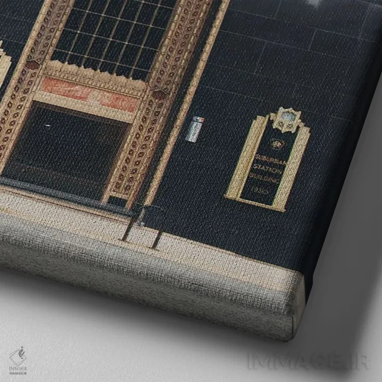 تابلو دکوراتیو ایستگاه حومه فیلادلفیا اثر لورا ایوانز - نمای نزدیک بافت بوم