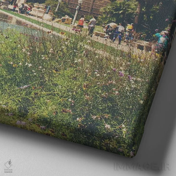 تابلو دکوراتیو ساختمان گیاه شناسی اثر لورا ایوانز - نمای نزدیک بافت بوم