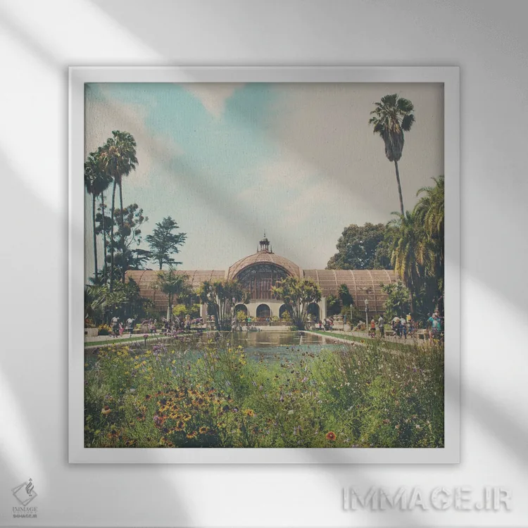 تابلو دکوراتیو ساختمان گیاه شناسی اثر لورا ایوانز - نمای قابدار سفید