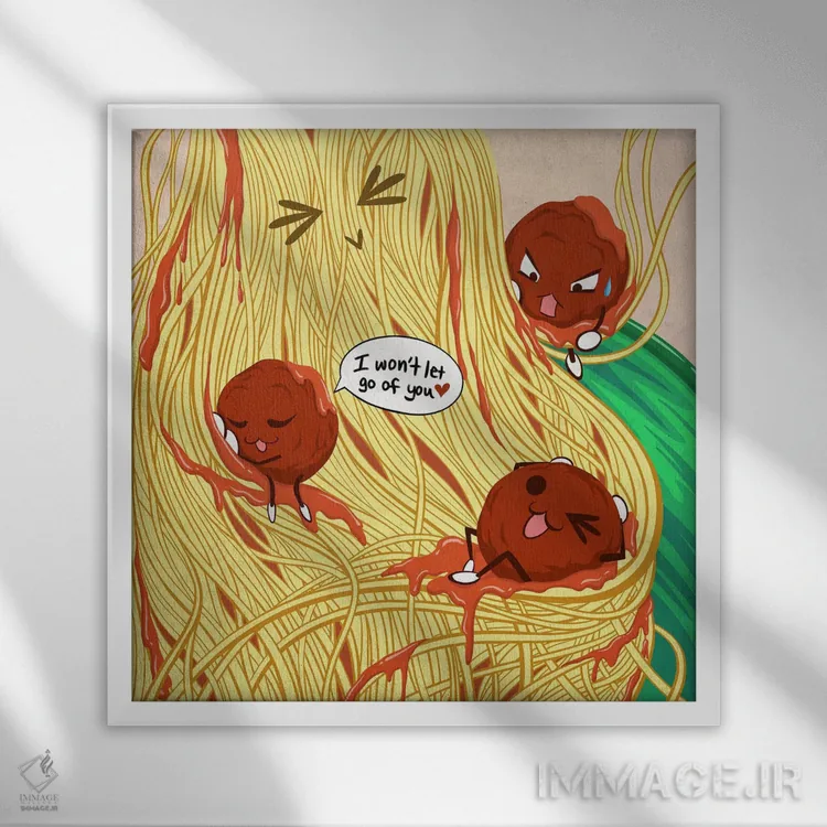 تابلو دکوراتیو آسایش خوشمزه غذایی اثر فایو بای فایو کالکتیو - نمای قابدار سفید