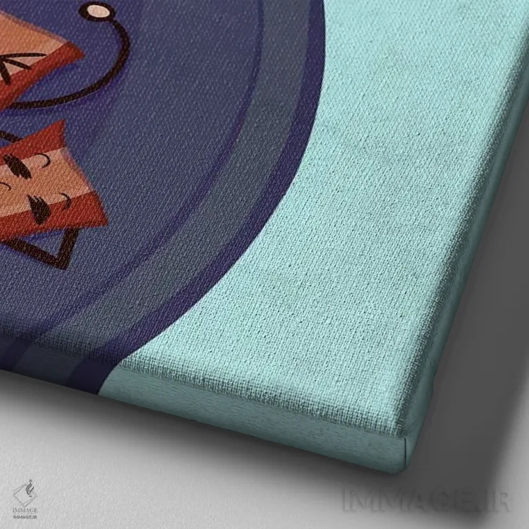 تابلو دکوراتیو زنگ بیدارباش صبحگاهی اثر فایو بای فایو کالکتیو - نمای نزدیک بافت بوم