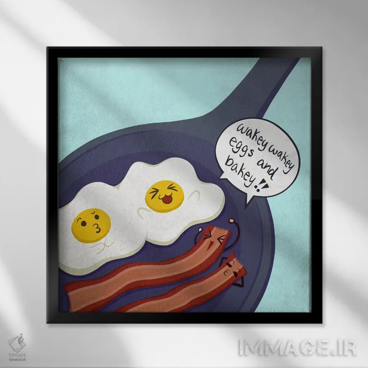 تابلو دکوراتیو زنگ بیدارباش صبحگاهی اثر فایو بای فایو کالکتیو - نمای قابدار مشکی