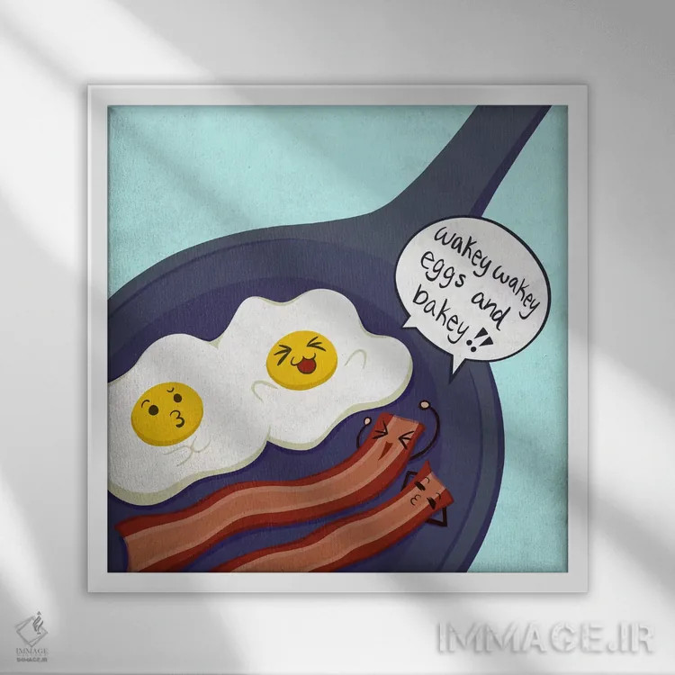 تابلو دکوراتیو زنگ بیدارباش صبحگاهی اثر فایو بای فایو کالکتیو - نمای قابدار سفید