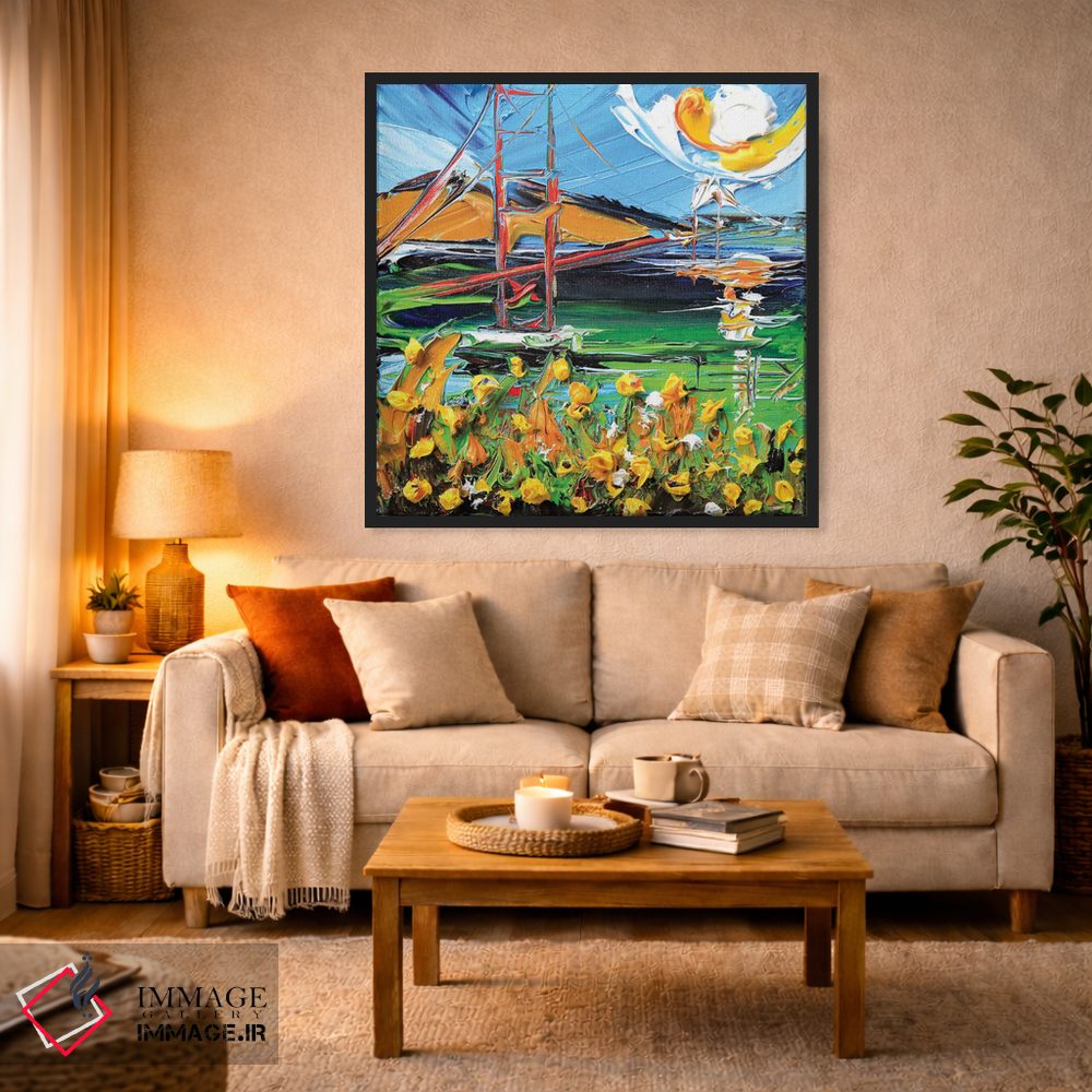 تابلو دکوراتیو پل گلدن گیت در قلب من اثر لیزا الی - D2B