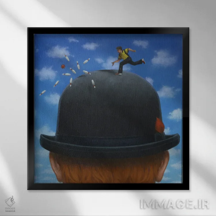 تابلو دکوراتیو کلاه بولر اثر لیزا فالکن سترن - نمای قابدار مشکی