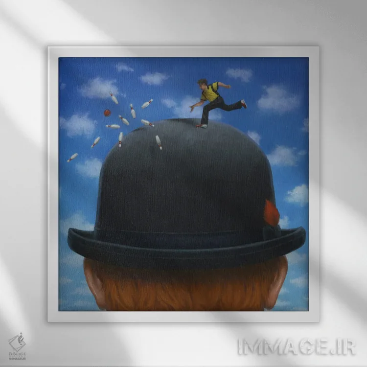 تابلو دکوراتیو کلاه بولر اثر لیزا فالکن سترن - نمای قابدار سفید