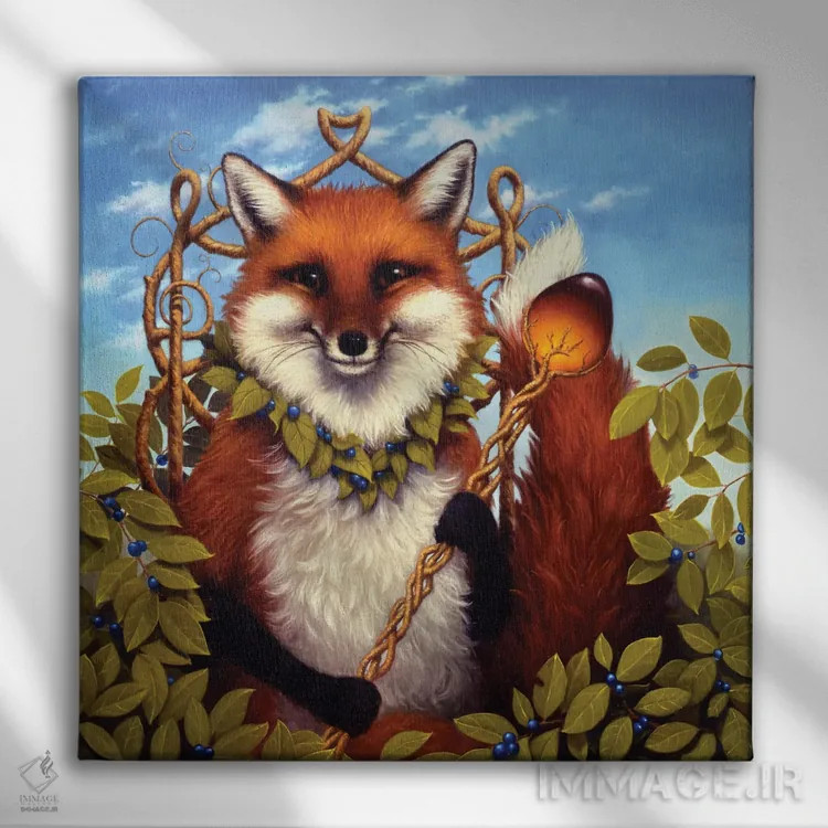 تابلو دکوراتیو گنجینه های روباه اثر لیزا فالکن سترن - نمای روبهرو روی دیوار