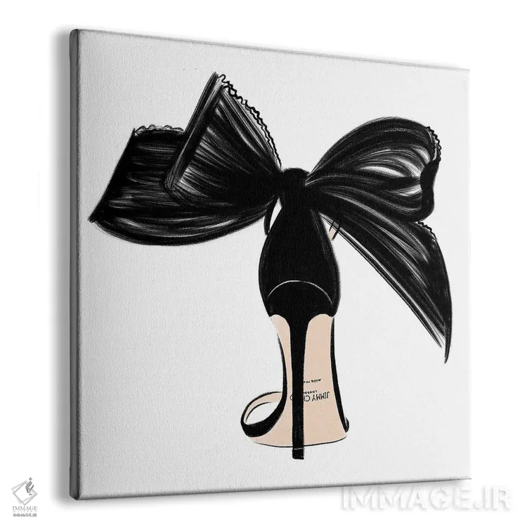 تابلو دکوراتیو پاشنه بلند پاپیونی اثر لا فم ژوژو - نمای پرسپکتیو محصول