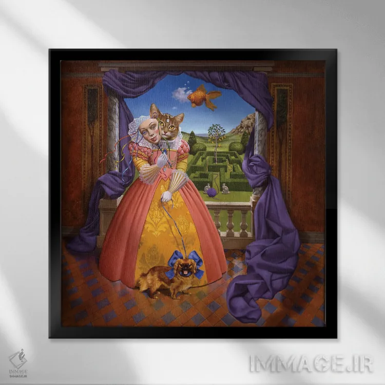 تابلو دکوراتیو آلیس اثر لیزا فالکن سترن - نمای قابدار مشکی