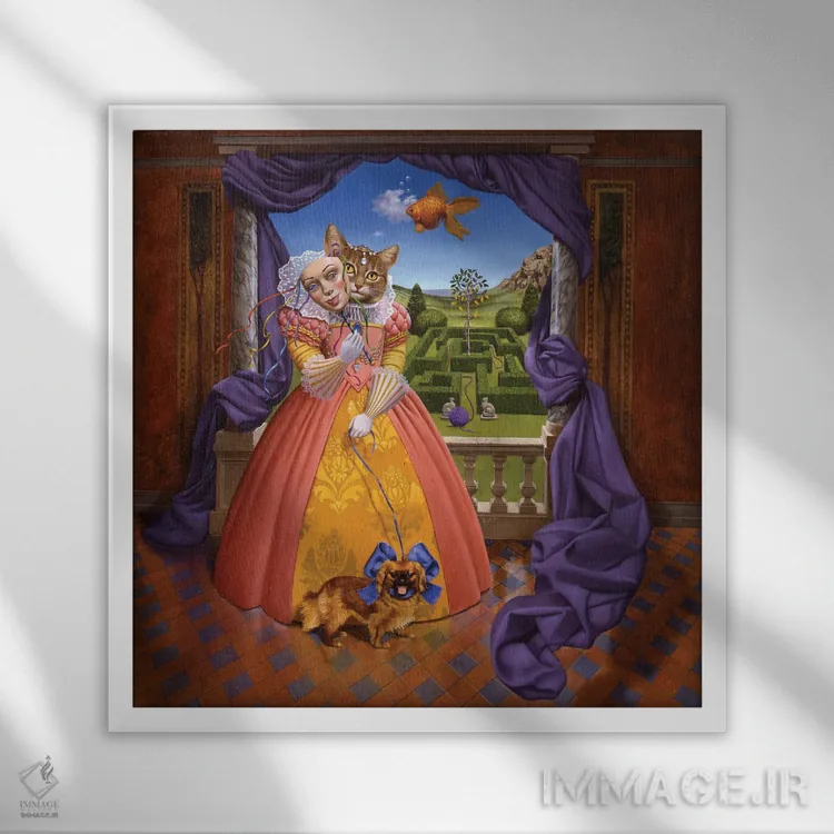 تابلو دکوراتیو آلیس اثر لیزا فالکن سترن - نمای قابدار سفید