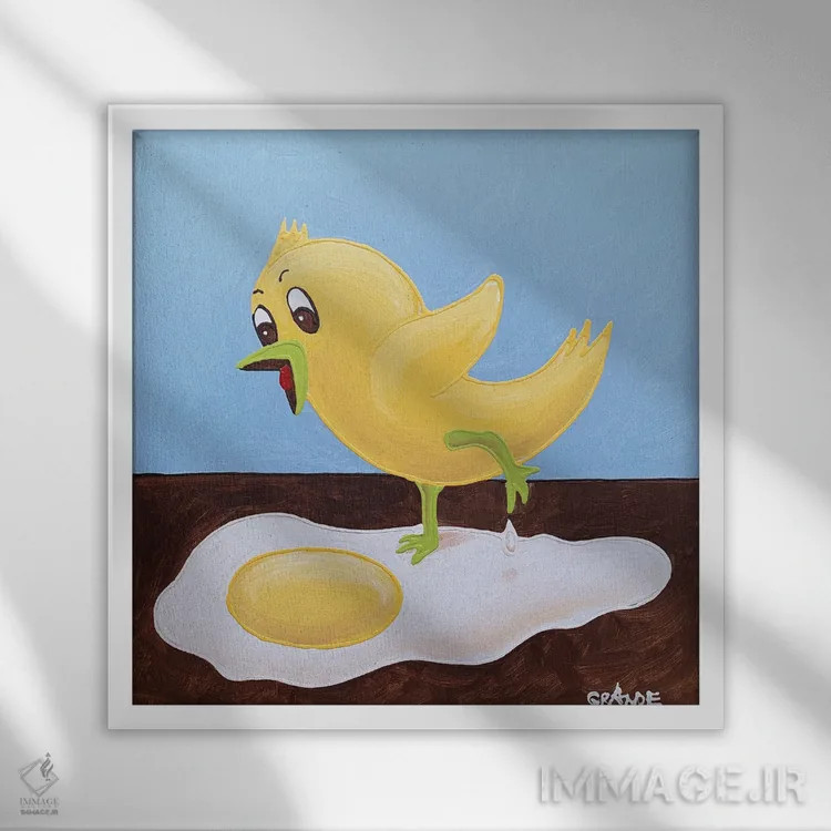 تابلو دکوراتیو اوه! اثر آلا گرانده - نمای قابدار سفید