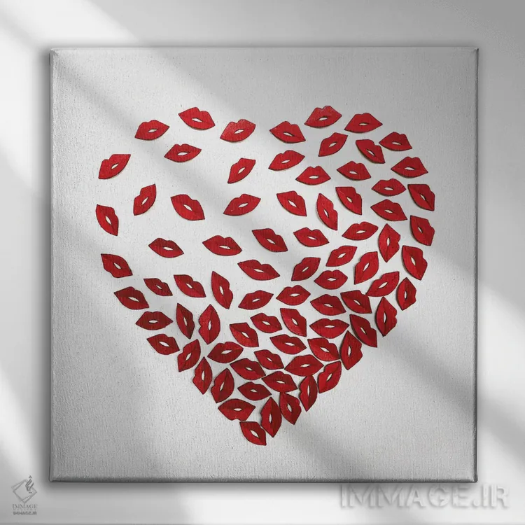 تابلو مدرن بوسه دل من اثر آلا گرانده - نمای روبهرو روی دیوار