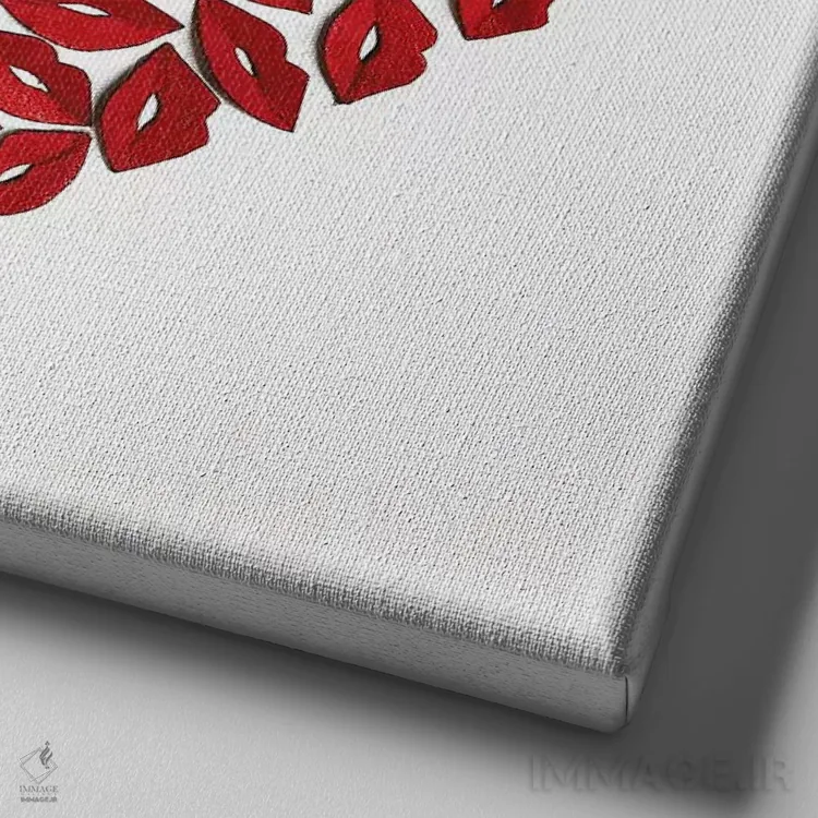 تابلو مدرن بوسه دل من اثر آلا گرانده - نمای نزدیک بافت بوم