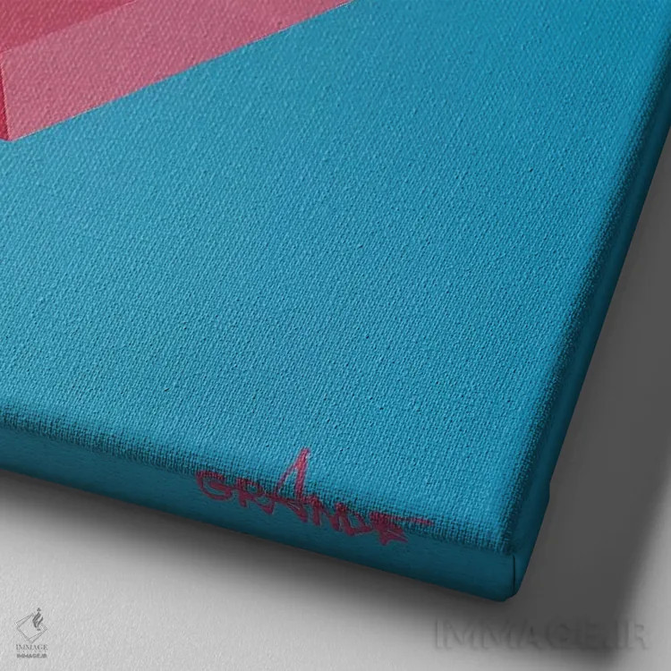 تابلو مدرن بستنی عشق اثر آلا گرانده - نمای نزدیک بافت بوم