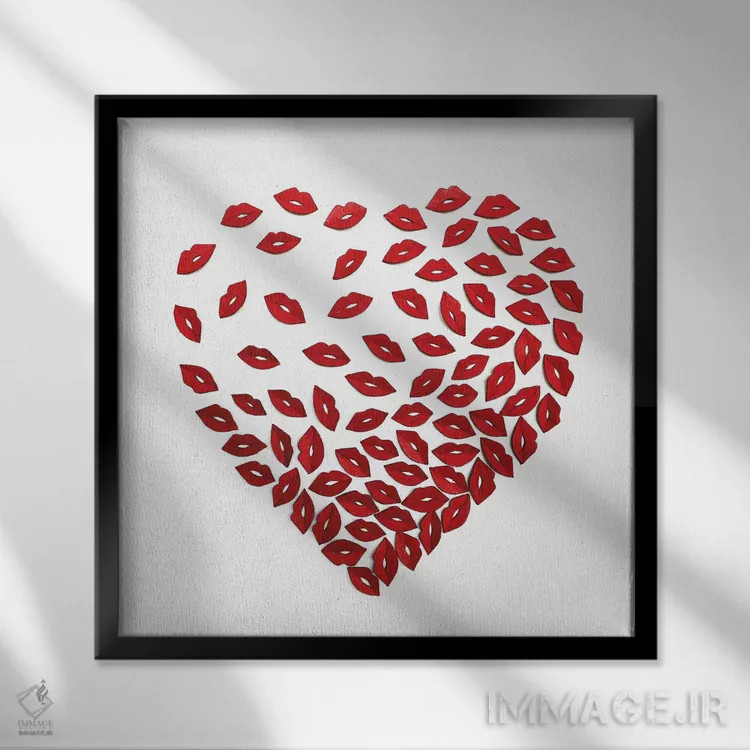 تابلو مدرن بوسه دل من اثر آلا گرانده - نمای قابدار مشکی