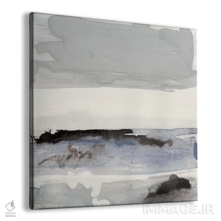 تابلو مینیمال منظره دریایی ارگانیک آبی شماره ۴ اثر لیلا براما - نمای پرسپکتیو محصول