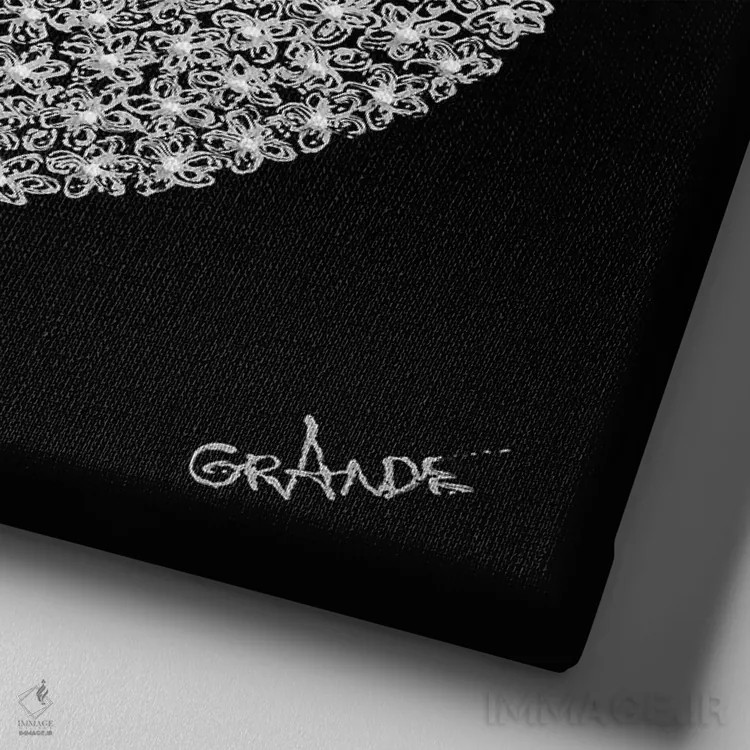 تابلو دکوراتیو لب های سفید اثر آلا گرانده - نمای نزدیک بافت بوم