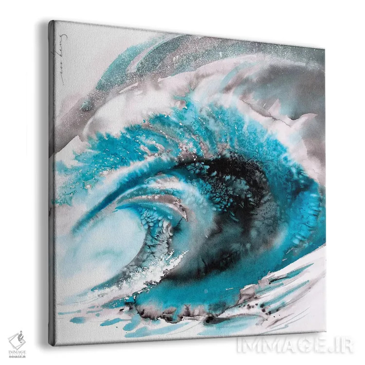تابلو دکوراتیو امواج خروشان دو اثر سو بنگ لیم - نمای پرسپکتیو محصول