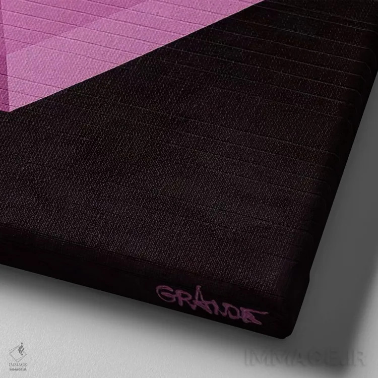 تابلو مدرن لب های سرخابی اثر آلا گرانده - نمای نزدیک بافت بوم