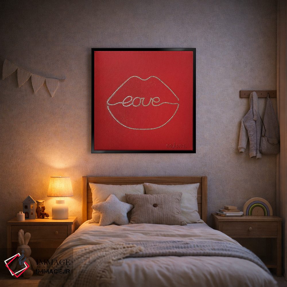 تابلو دکوراتیو بوسه عشقی الماس گونه اثر آلا گرانده - D2B