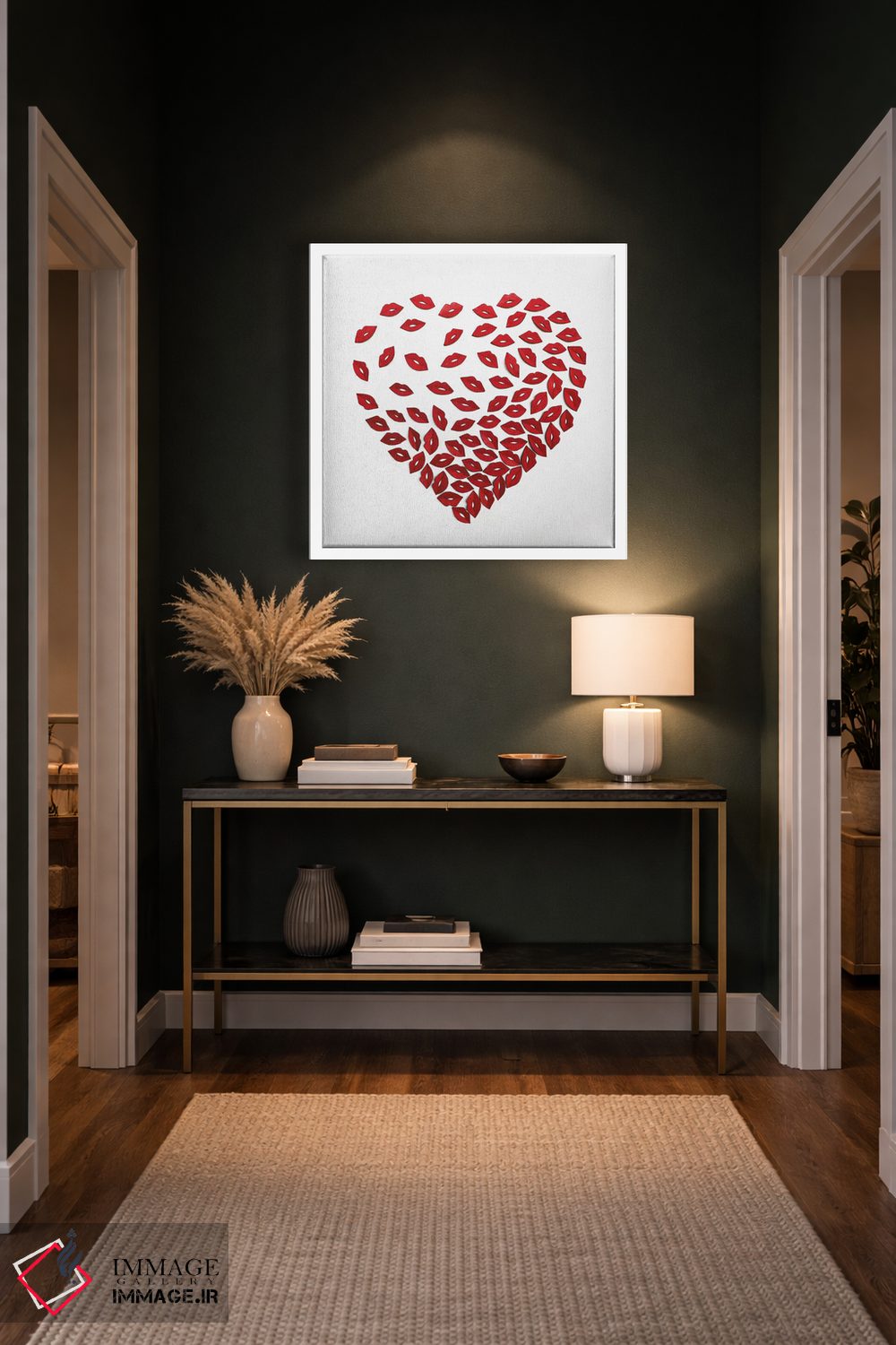 تابلو مدرن بوسه دل من اثر آلا گرانده - D5W