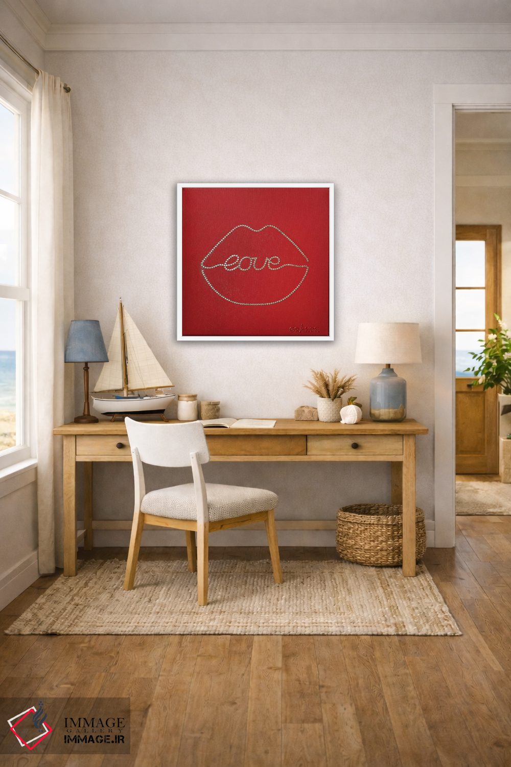 تابلو دکوراتیو بوسه عشقی الماس گونه اثر آلا گرانده - D4W
