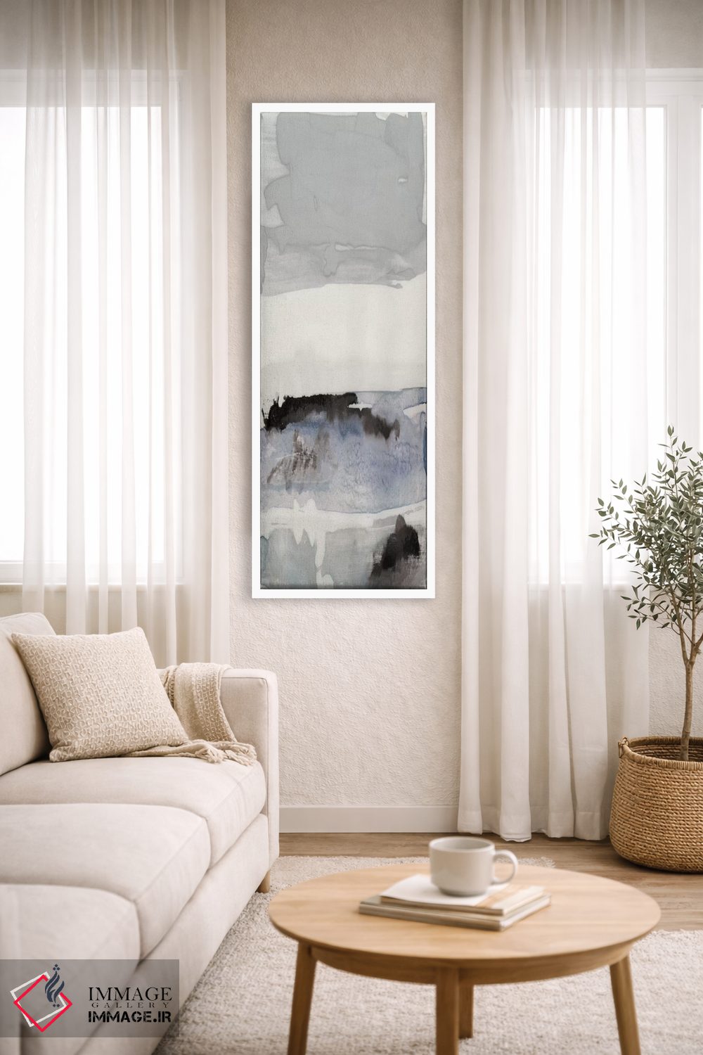 تابلو مینیمال منظره دریایی ارگانیک آبی شماره ۴ اثر لیلا براما - D2W